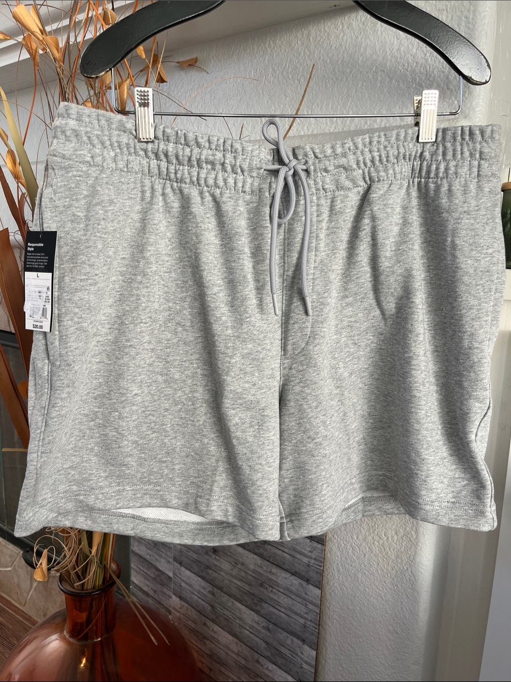 Women's Heather Gray Drawstring Lounge Shorts